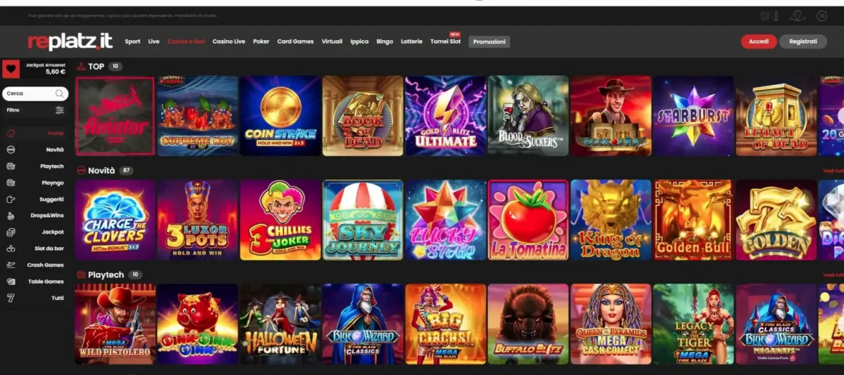 replatz casino giochi